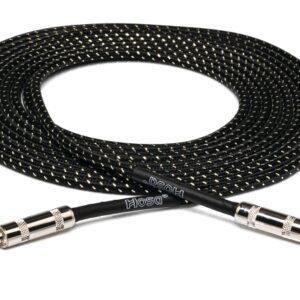 Cloth Guitar Cable, Hosa Straight to Same, 18 ft, Black/Gold