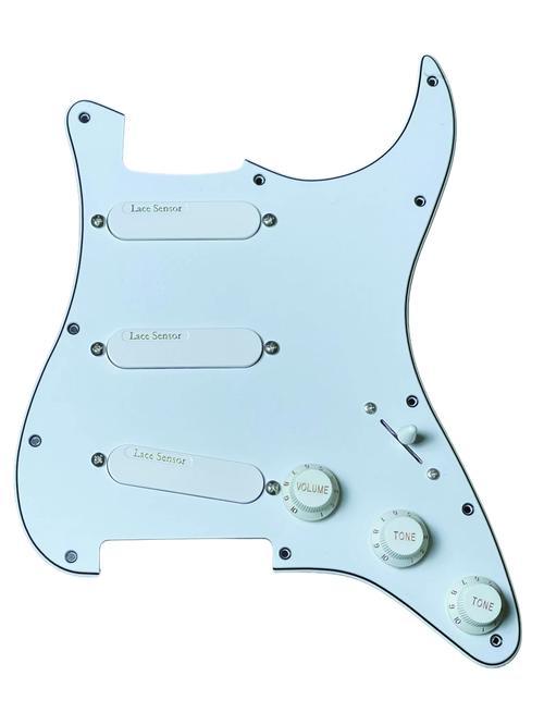 Lace Sensor Gold Loaded Pickguard – 3 Ply – White - Image 2
