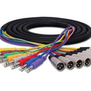 Balanced Snake, 1/4 in. TRS to XLR3M, 2 m