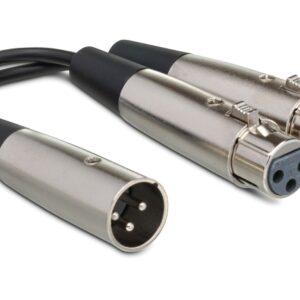 Y Cable, Dual XLR3F to XLR3M, 18 in.