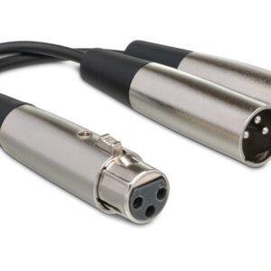 Y Cable, XLR3F to Dual XlR3M, 18 in.