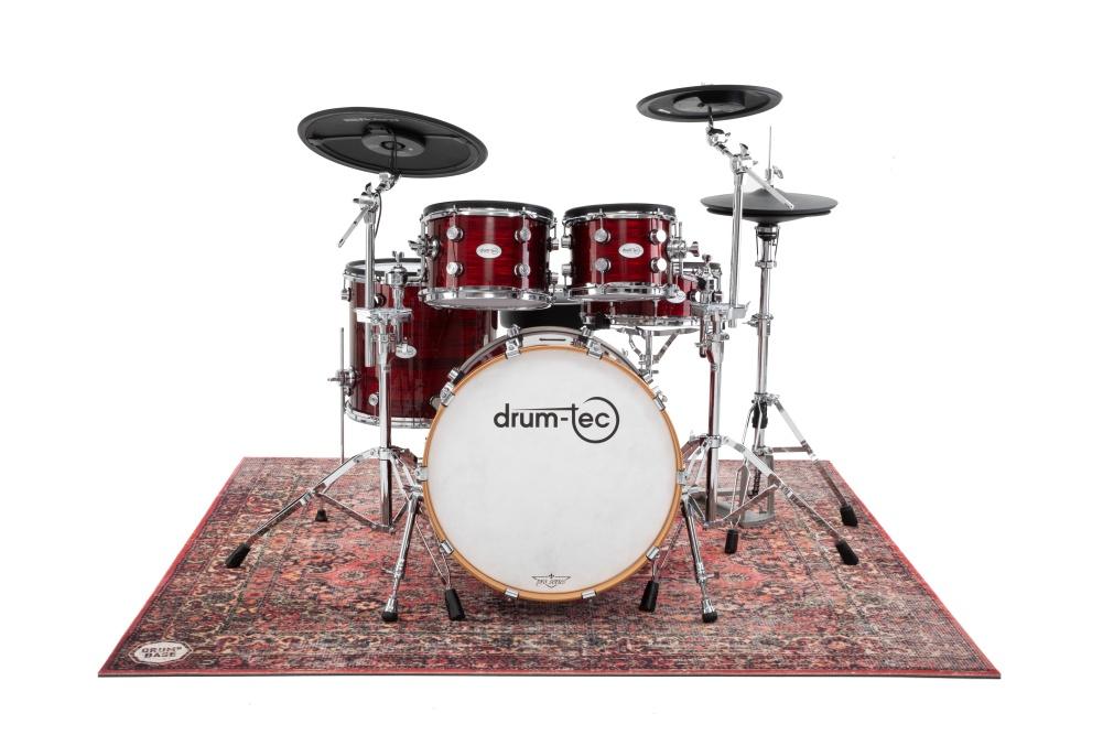 DRUMnBASE Sound Stage Persian Style Drum Rug 5'' X 4.25'' Orginal Red - Image 6