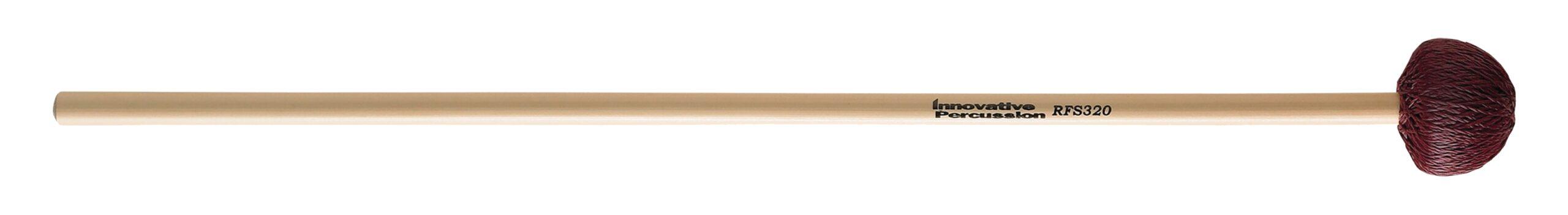 Soft Vibraphone Mallets - Burgundy Cord - Rattan