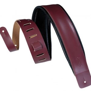 Genuine Leather Guitar Strap – Burgundy