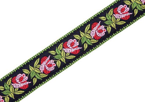 Woven Cotton Guitar Strap – Pink Rosa - Image 2
