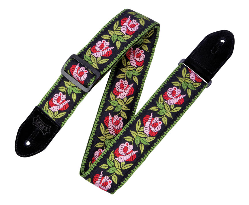 Woven Cotton Guitar Strap – Pink Rosa