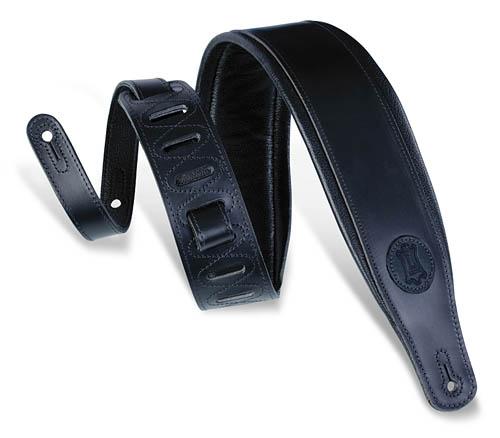 Veg-Tan Leather Guitar Strap – Black