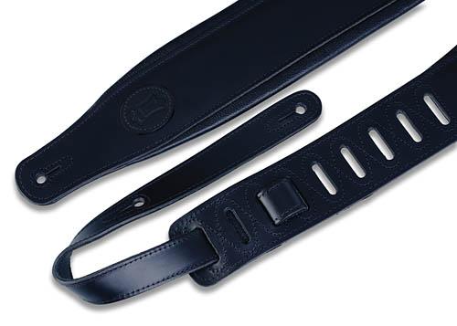 Veg-Tan Leather Guitar Strap – Black - Image 2