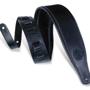 Veg-Tan Leather Guitar Strap – Black