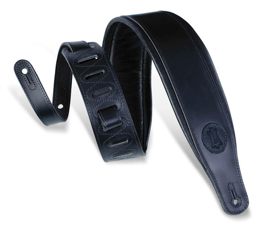 Veg-Tan Leather Guitar Strap – Black