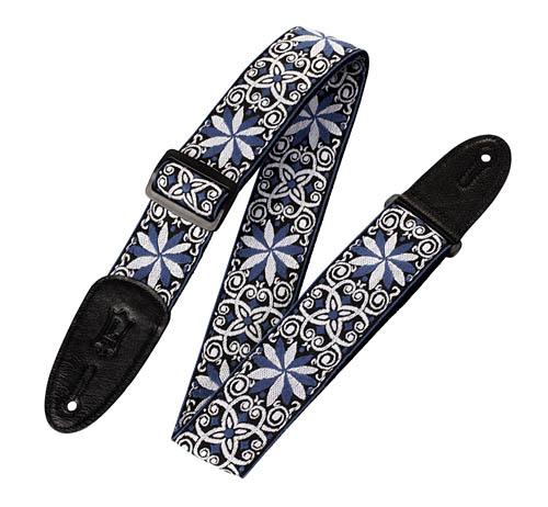 '60s Hootenanny Jacquard Weave Guitar Strap – Floral Blue