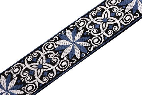 '60s Hootenanny Jacquard Weave Guitar Strap – Floral Blue - Image 2