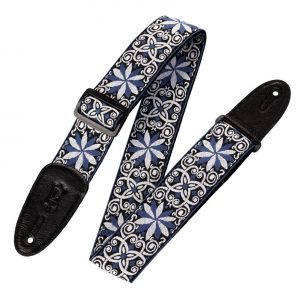 '60s Hootenanny Jacquard Weave Guitar Strap – Floral Blue