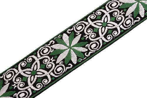 '60s Hootenanny Jacquard Weave Guitar Strap – Floral Green - Image 2