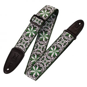'60s Hootenanny Jacquard Weave Guitar Strap – Floral Green