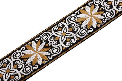 '60s Hootenanny Jacquard Weave Guitar Strap – Floral Yellow - Image 2
