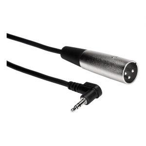 Camcorder Microphone Cable, Right-Angle 3.5 mm TRS to XLR3M, 5 ft.