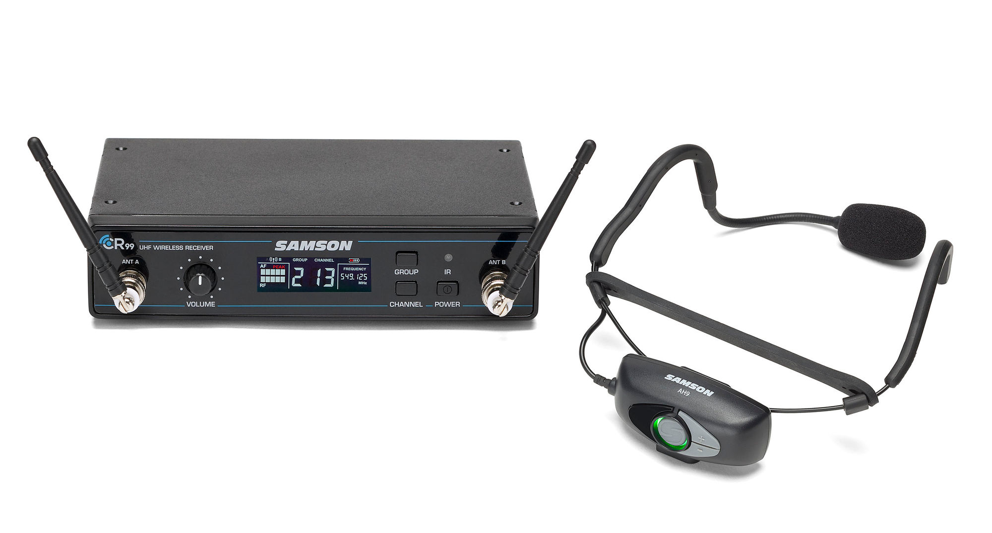 Samson AirLine 99 Wireless Fitness Headset System With Qe Fitness Mic (ah9-Qe/cr99) - D Band