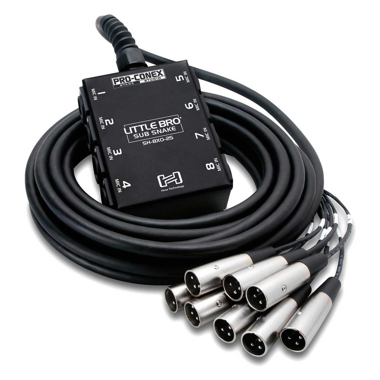 Little Bro' Sub Snake, 8 x XLR Sends and No Returns, 25 ft.