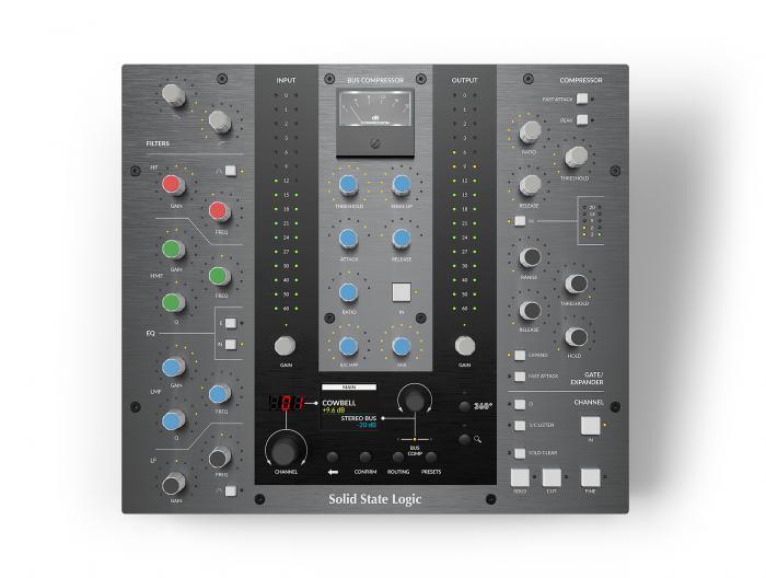 Solid State Logic UC1 controls - overhead view