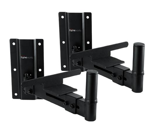 Gator Frameworks Adjustable Wall-Mountable Speaker Stands (Pair) - 100 lbs Capacity