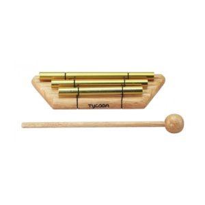 3 Gold Plated Chimes on Siam Oak Bar