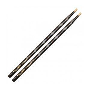 Color Wrap 5A Black Optic Drum Sticks