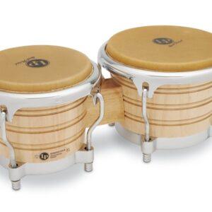 LP LP201AX-2 7-1/4“ And 8-5/8” Bongos - Natural With Chrome Hardware