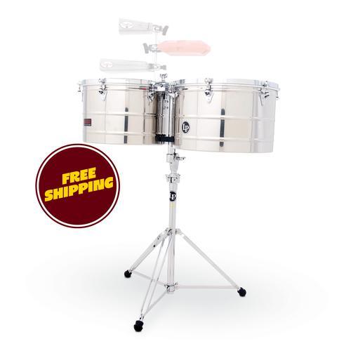 Latin Percussion Prestige Thunder Timbales 15" and 16" - Stainless Steel - Image 2