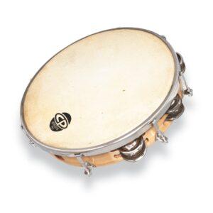CP By LP CP391 10“ Handheld Double Row Tunable Wood Tambourine - Steel Jingles