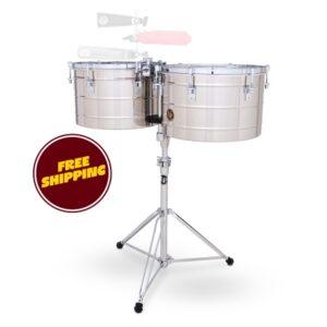 LP LP258-S 15“ And 16” Tito Puente Thunder Timbales - Stainless Steel