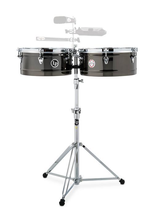 Latin Percussion Karl Perazzo Top-Tuning Timbales - Black Nickel with Chrome Hardware - Image 2