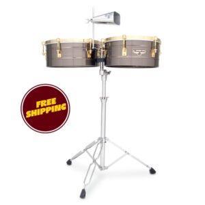 Matador M257-bng 14 And 15 Timbales - Brush Nickel With Gold Hardware