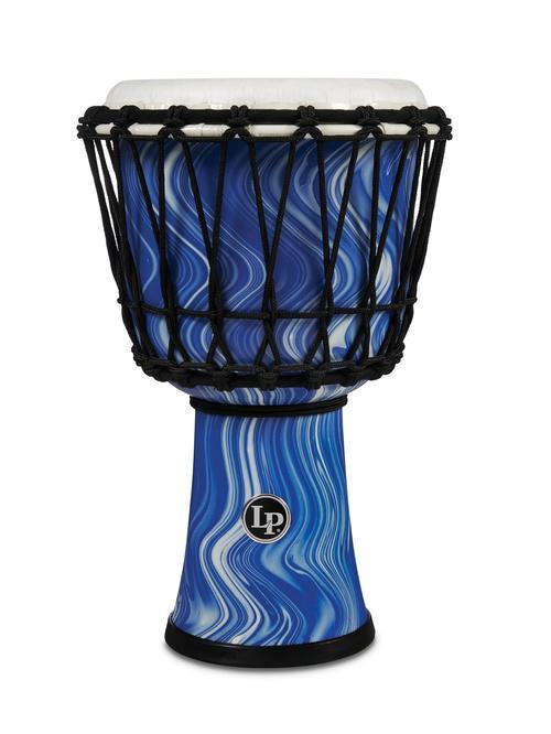 LP 7-Inch Rope Tuned Circle Djembe With Perfect-pitch Head - Blue Marble - Image 2