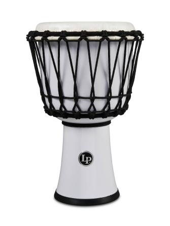 LP 7-Inch Rope Tuned Circle Djembe With Perfect-pitch Head - White