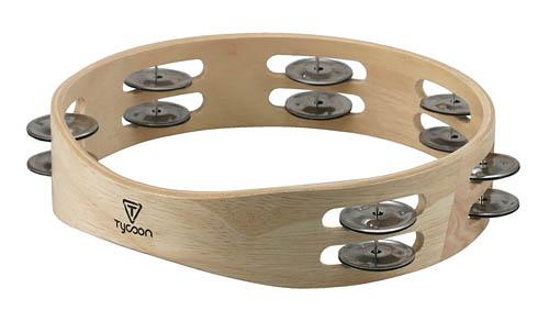 Tycoon Percussion Round Wooden Tambourine - Image 2