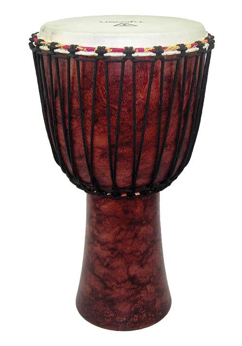Red Marble Rope Tuned Djembe - Image 2
