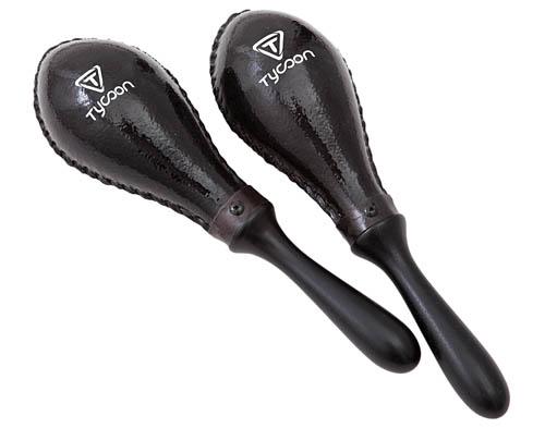 Large Black Oval Rawhide Maracas - Image 2