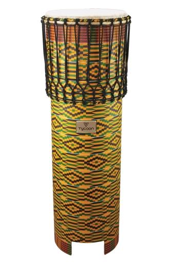 Ngoma Drum With Kente Cloth Finish