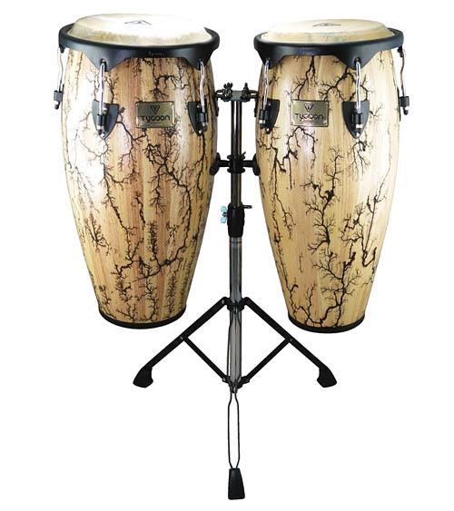 Tycoon Supremo Select Series Congas (10" & 11") - Willow Finish with Double Stand - Image 2
