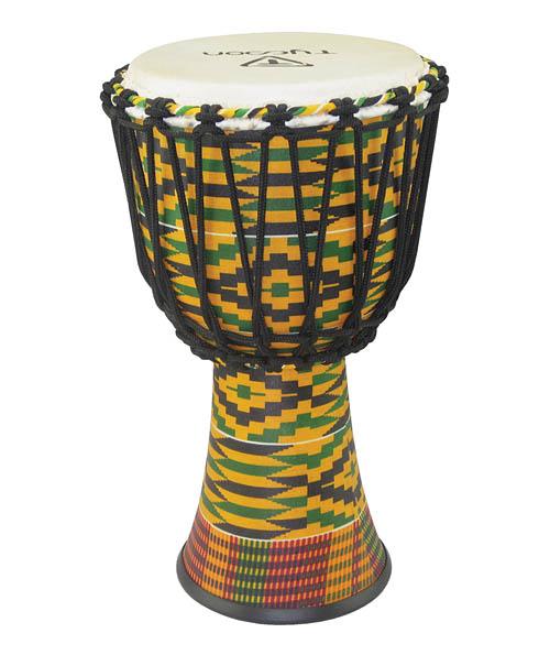 Tycoon 8" Fiberglass Shell Rope-tuned Djembe - Kente Finish - Image 2