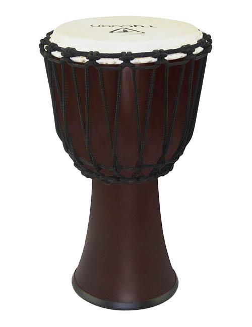 Tycoon 8" Fiberglass Shell Rope-tuned Djembe - Dark Brown Finish - Image 2