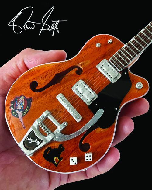 Brian Setzer Nashville Orange Dice Hollow Body Model Miniature Replica - Image 3