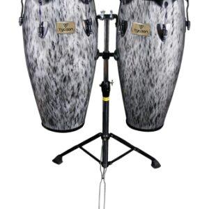 Kinetic Steel Series Congas – Black Powder With Double Stand