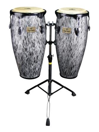 Kinetic Steel Series Congas – Black Powder With Double Stand