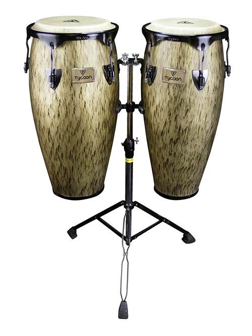 Kinetic Gold Series Congas – Black Powder With Double Stand - Image 2