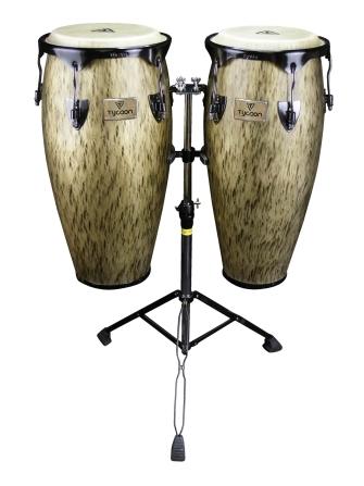 Kinetic Gold Series Congas – Black Powder With Double Stand