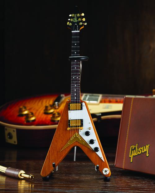 Gibson 1958 Korina Flying V Mini Guitar Replica - Image 4