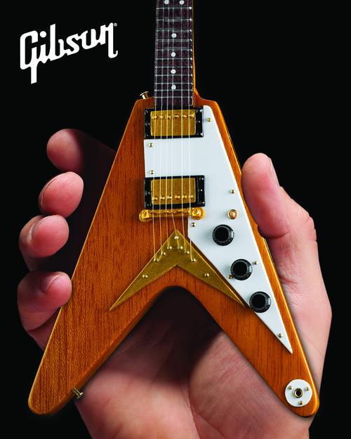 Gibson 1958 Korina Flying V Mini Guitar Replica - Image 8