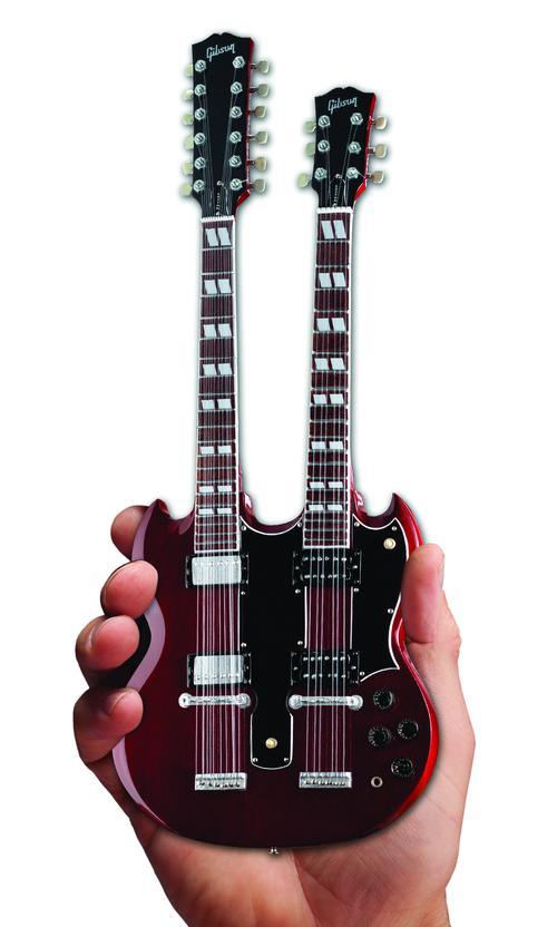 Gibson SG Eds-1275 Doubleneck Cherry Mini Guitar Replica - Image 2